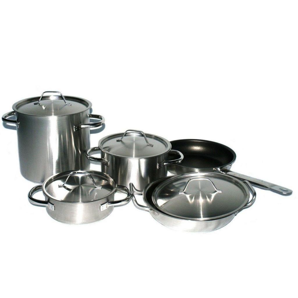 Paderno Pots Set In Steel 9 Pcs Italian Cooking Store